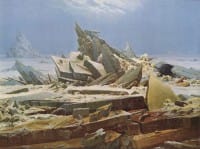 
Caspar David Friedrich,  'The Sea of Ice' (1824)
Still from Star Trek - from 'Arena', shot at Vasquez Rocks in California.
