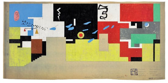 Le Corbusier - The Art of Architecture — Le Corbusier
Design for a tapestry in the Parliament Building,Chandigarh
1961
©FLC/DACS, 2009
 