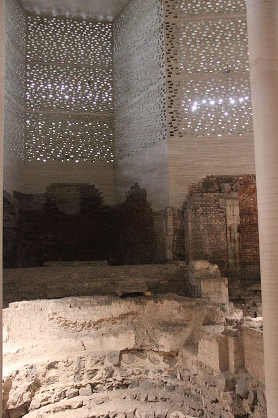 KOLUMBA — 
Zumthor filter brick work and ruins. (Photo: A. Funston)
