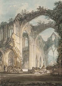 Ruin Lust — JMW Turner
Tintern Abbey: The Crossing and Chancel, Looking towards the East Window 
1794
