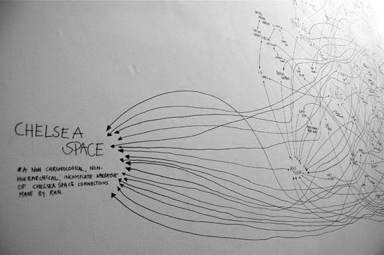 An incomplete narrative of CHELSEA space connections made by RUN (detail)