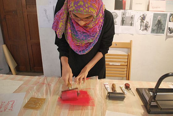 
Stamping Kufi Workshop by Najla Al Bassam
