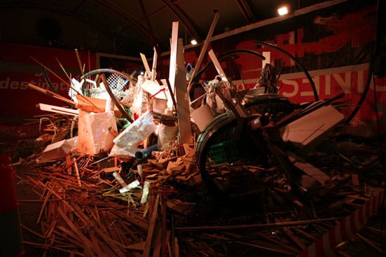 Gillian Whiteley  'Junk: Art and the Politics of Trash' (2010) — Ash Keating, 2020? (Part 1) Thursday 22nd May 2008, 
mixed resource installation project 
Arts House Meat Market, North Melbourne, 2008.
Photograph: Noble Imaging. 
Courtesy of the artist and BREENSPACE, Sydney. 