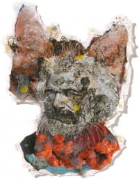 William Pope.L snow, spraypaint, hair, sperm & baloney — 
