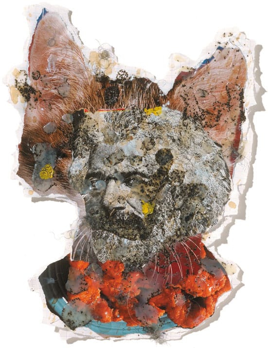 William Pope.L snow, spraypaint, hair, sperm & baloney — 