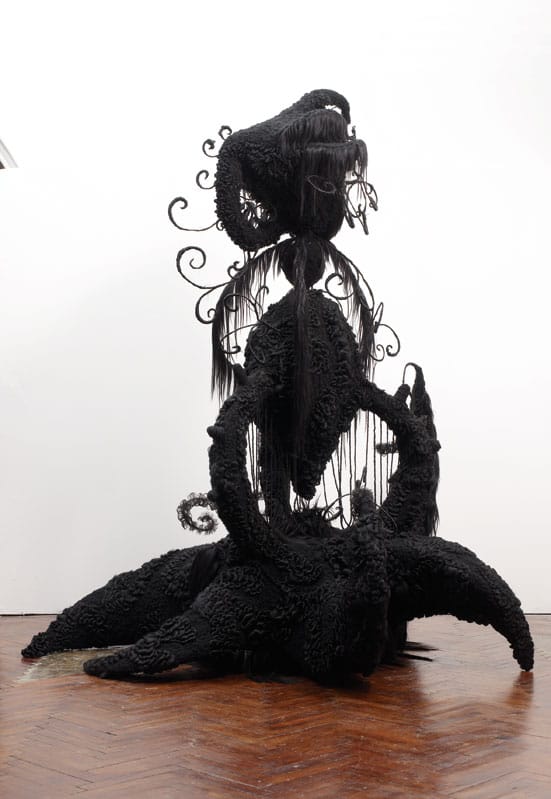 Bloomberg New Contemporaries 2008 — Naomi St Clair-Clarke The Unconscious Significance of Hair: QueenHuman hair, synthetic hair, stockinette, glue, thread, steel, chickenwire, wadding, papier mâché 300 x 240 x 270cm 2007