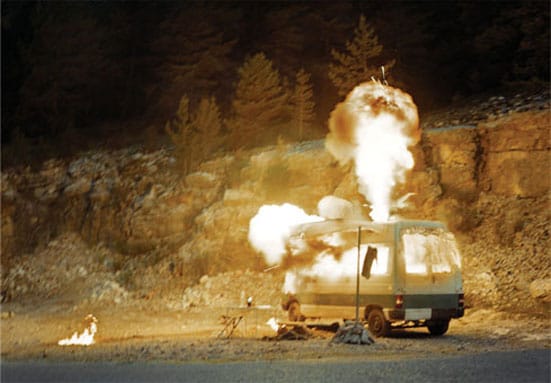 Melik Ohanian: Seven Minutes Before —  Still from Seven Minutes Before, Melik Ohanian, 2004 7 synchronized video projections with surround soundtrack Courtesy Galerie Chantal Crousel, Paris and Yvon Lambert, New York.