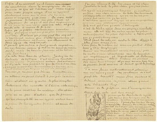 The Real Van Gogh: The Artist and his Letters — 
Vincent van Gogh
Letter 783 from Vincent van Gogh to his brother Theo van Gogh
Cypresses 25 June 1889
