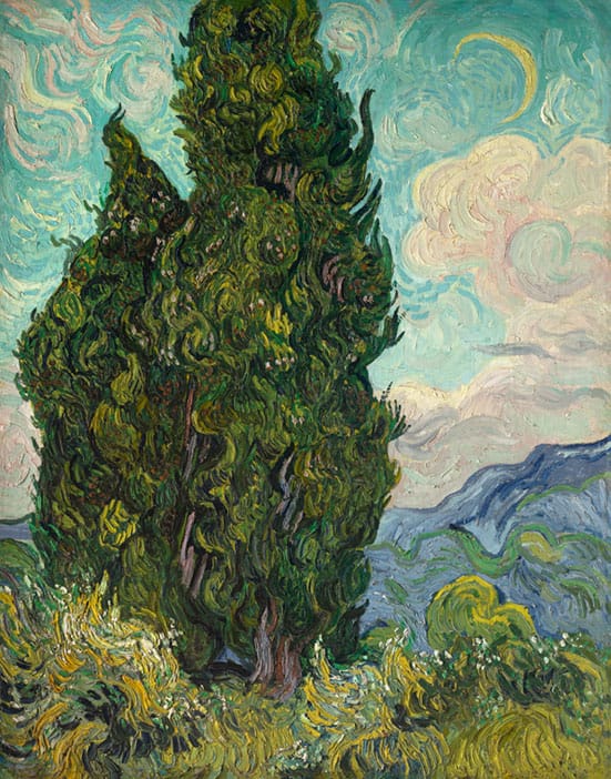 The Real Van Gogh: The Artist and his Letters — 
Vincent van Gogh
Cypresses 
June 1889
