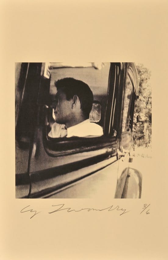 Time Regained: Cy Twombly Photographer and Guest Artists — 
John Cage, Black Mt., NC, 1952
© Cy Twombly. Print Richard Cook. 
