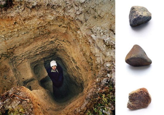 Antti Laitinen at the Finnish Pavilion, Venice Biennale — 
Antti Laitinen Untitled Antti dug a hole and collected the stones he found after seven minutes of digging, seven hours and seven days.
