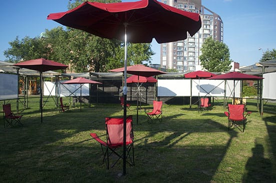 Four Exhibitions at Socrates Sculpture Park, New York — 
Alison Knowles Homage to Each Red Thing Socrates Park (Photo J. Scutts)
