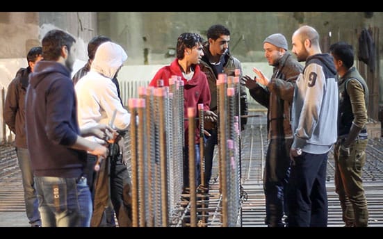 Ilaria Lupo and Joe Namy Concrete Sampling (arrangement for derbekah and jackhammer) 2014 Video Still