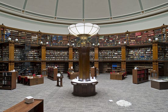 Aiko MiyanagaInstallation shot of Strata: slumbering on the shore at the Liverpool Central Library, 2014Mixed mediaCourtesy of the artist and White RainbowImage: Leo Bieber
