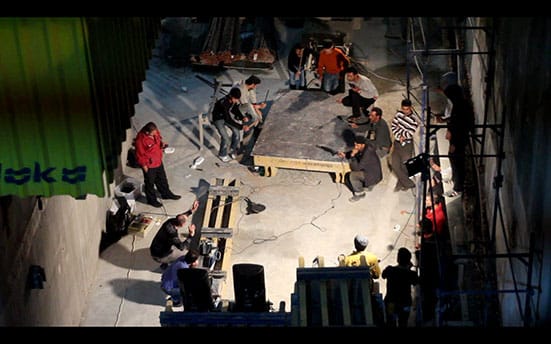 Ilaria Lupo and Joe Namy Concrete Sampling (arrangement for derbekah and jackhammer) 2014 Video Still