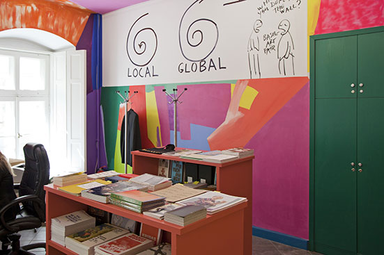 
Tartu Art Museum bookstore with Dan Perjovschi drawing
