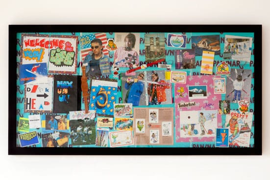 
'Winter Pan-Collection', 2010
Paninaro paraphernalia, 66cm by 130cm 
PHOTOGRAPHY BY MICHELE PANZERI 
Courtesy The Agency Gallery, London
