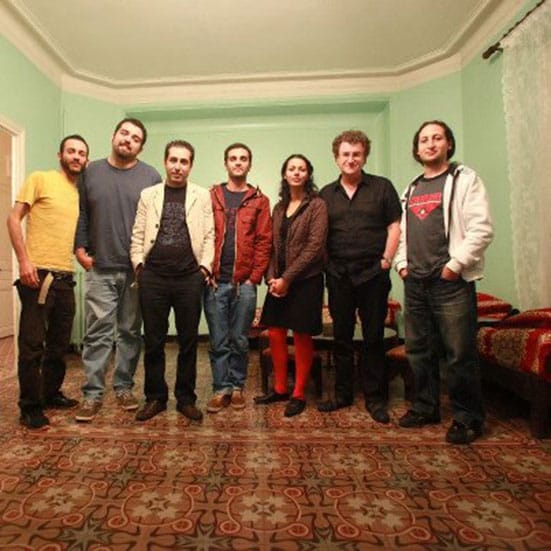 
Alfredo Jaar's workshop with artists Samir Abchiche, Oussama Tabti, Djamel Agagnia, Sofiane Zouggar, Amina Menia and Rafik Laggoune, November 2012 © Samir Abchiche
