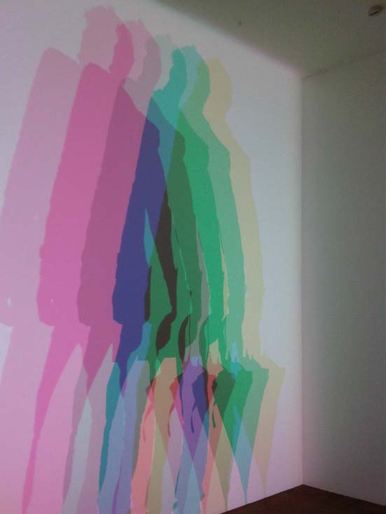 
Artvehicle’s Adrian Lee interacting with Olafur Eliasson Your uncertain shadow (colour) (2010) installed in Tallinn Art Hall

