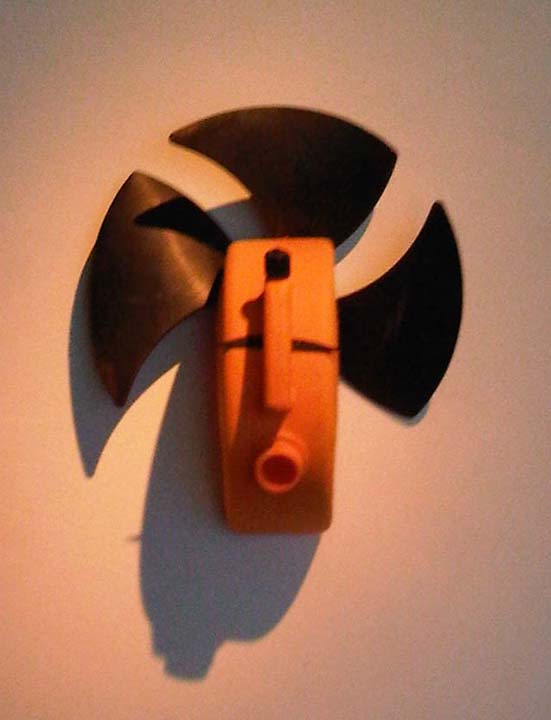 
One of a series of masks by Romuald Hazoumé installed at Kiasma
